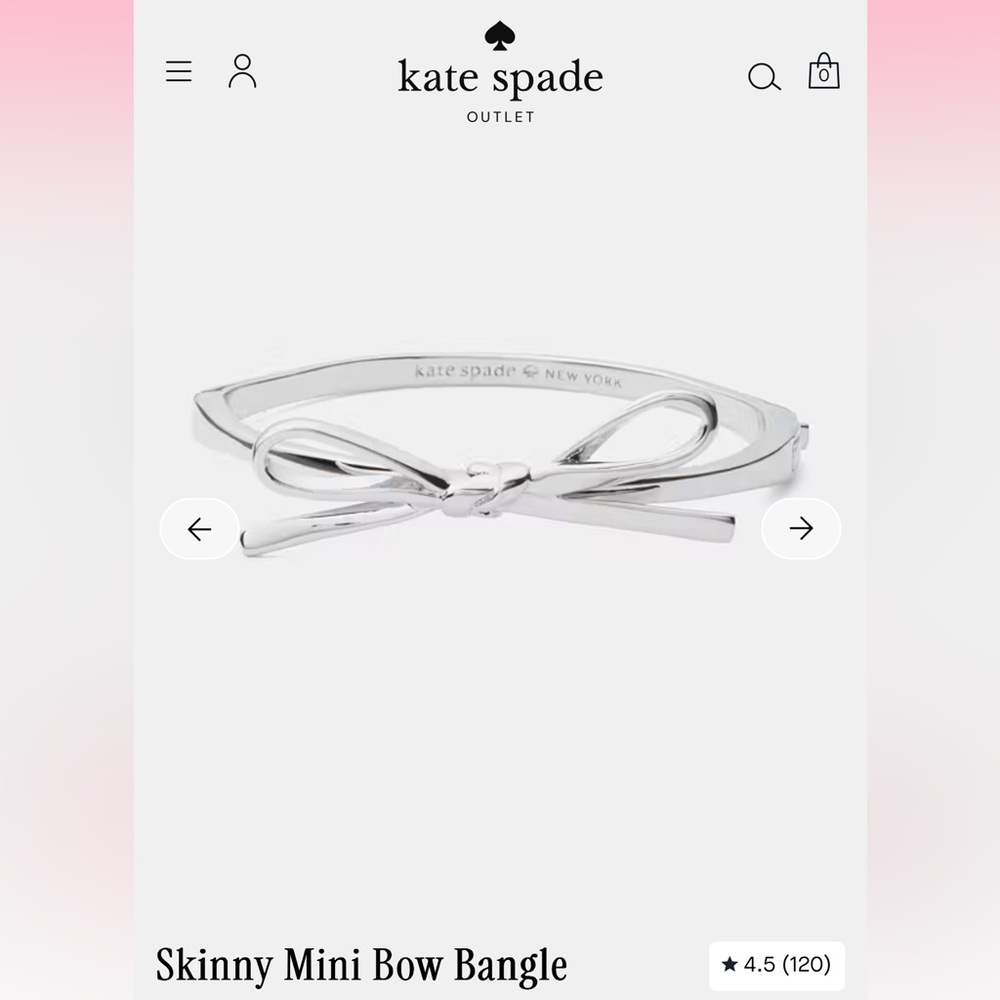 Kate Spade Silver Mini Bow Bangle